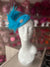 Blue Pill Box Fascinator With Large Cured Feathers & Diamante Embellshment