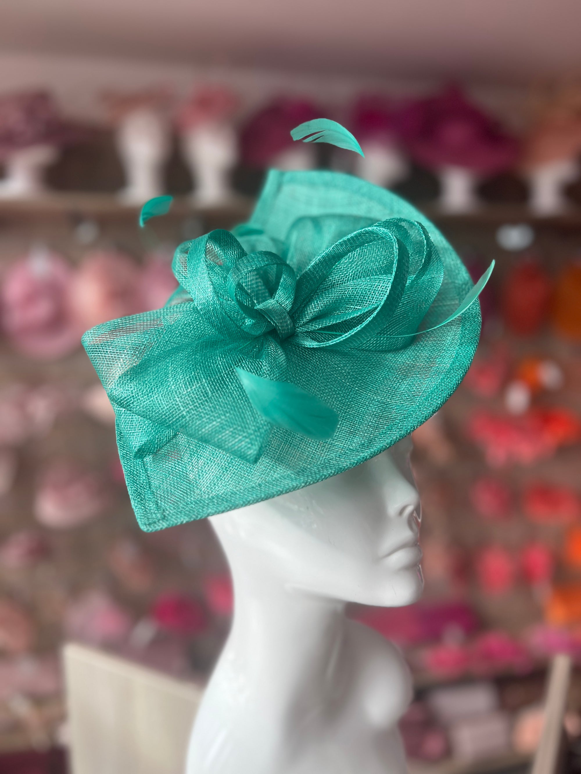 Stylish Jade Disc Fascinator with Decorative Bow