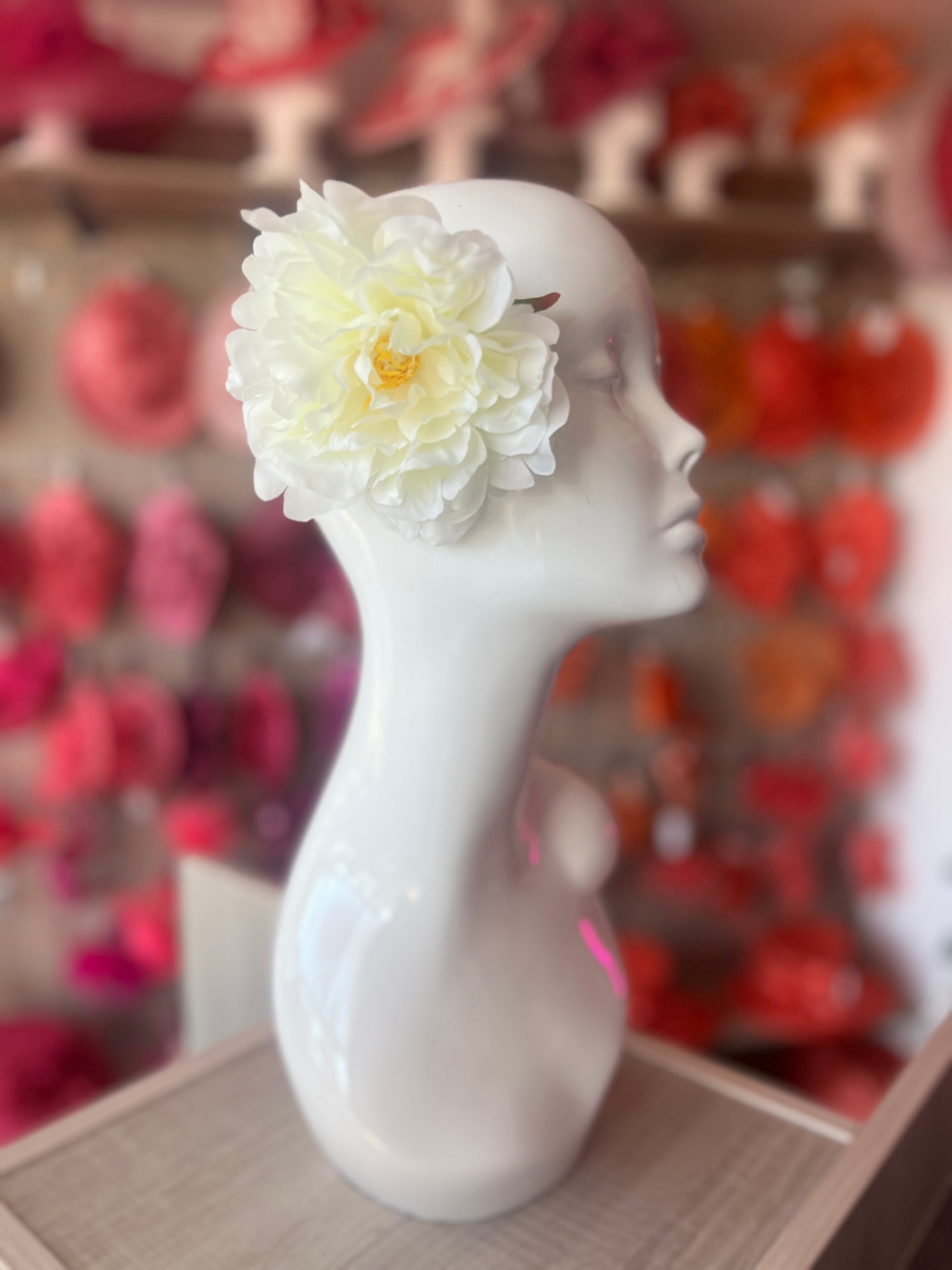 Cream Peony Hair flower