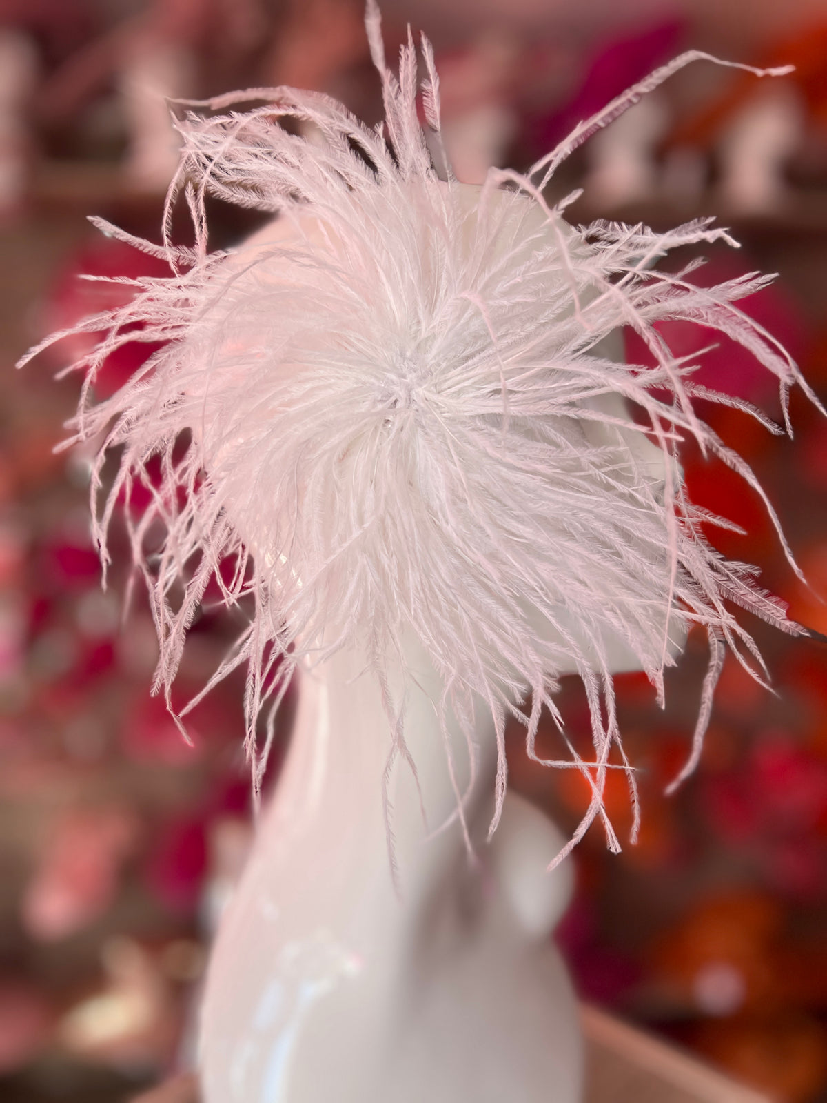 White Wispy Feather  Fascinator Hair Clip
