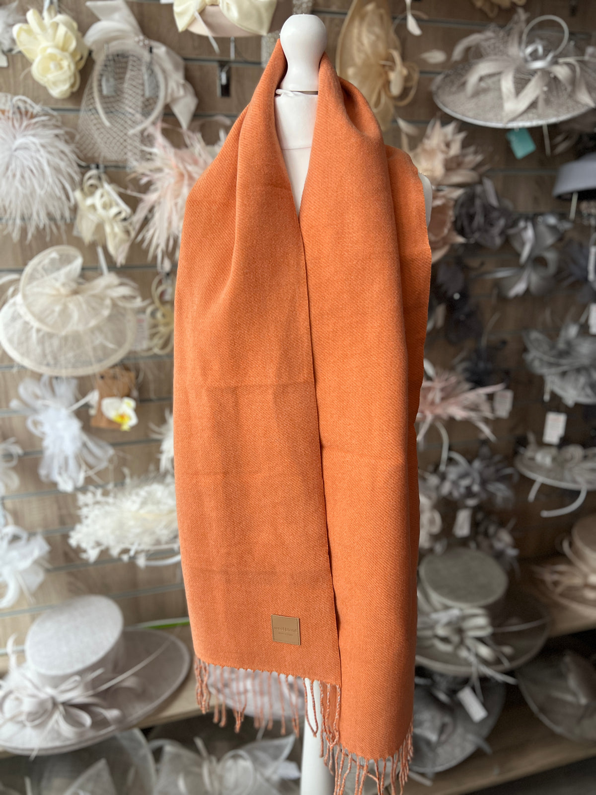 Reversible Warm Soft Pashmina / Shawl - Orange/Nude