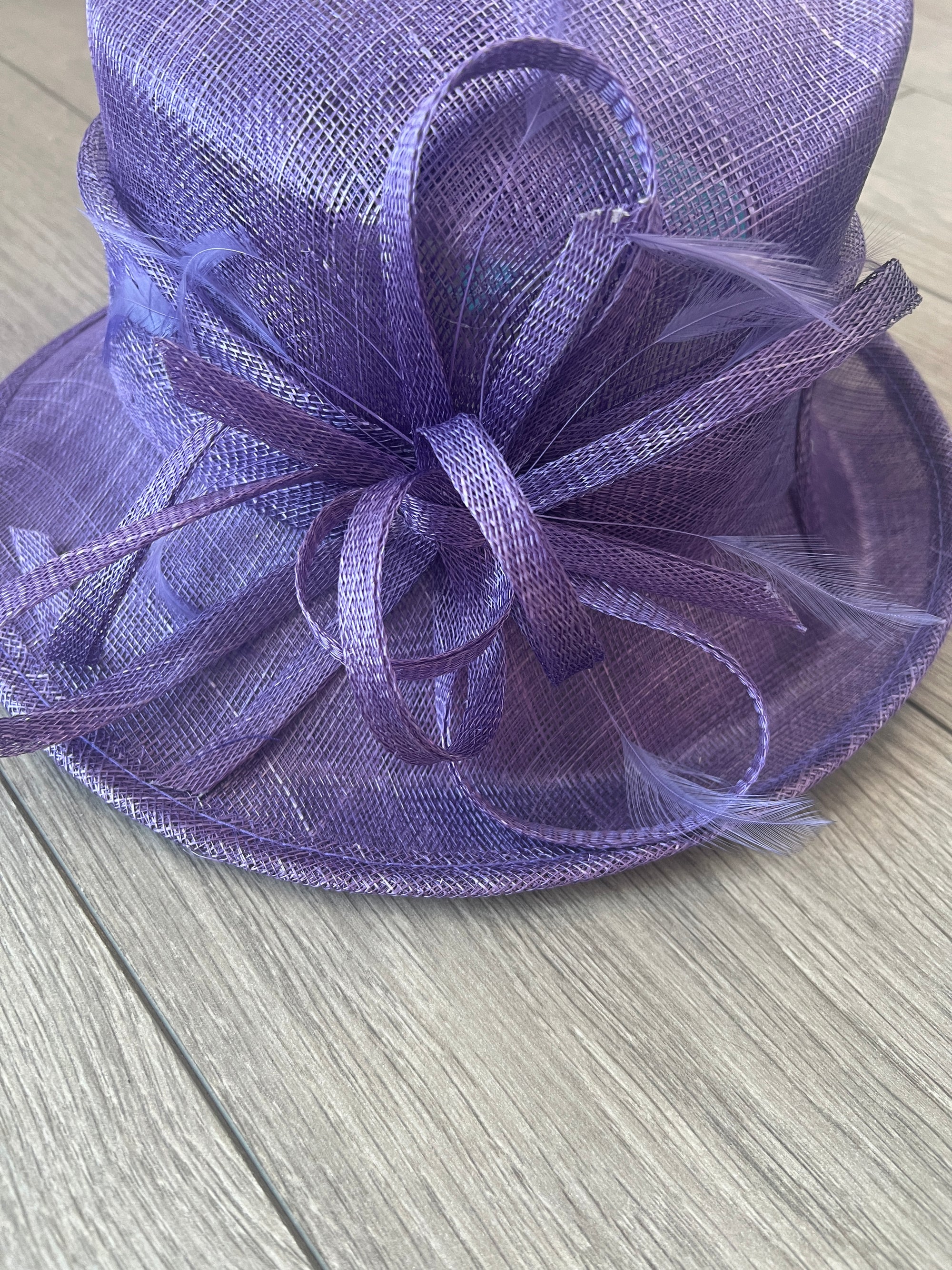 Short Brim Violet Occasion Hat