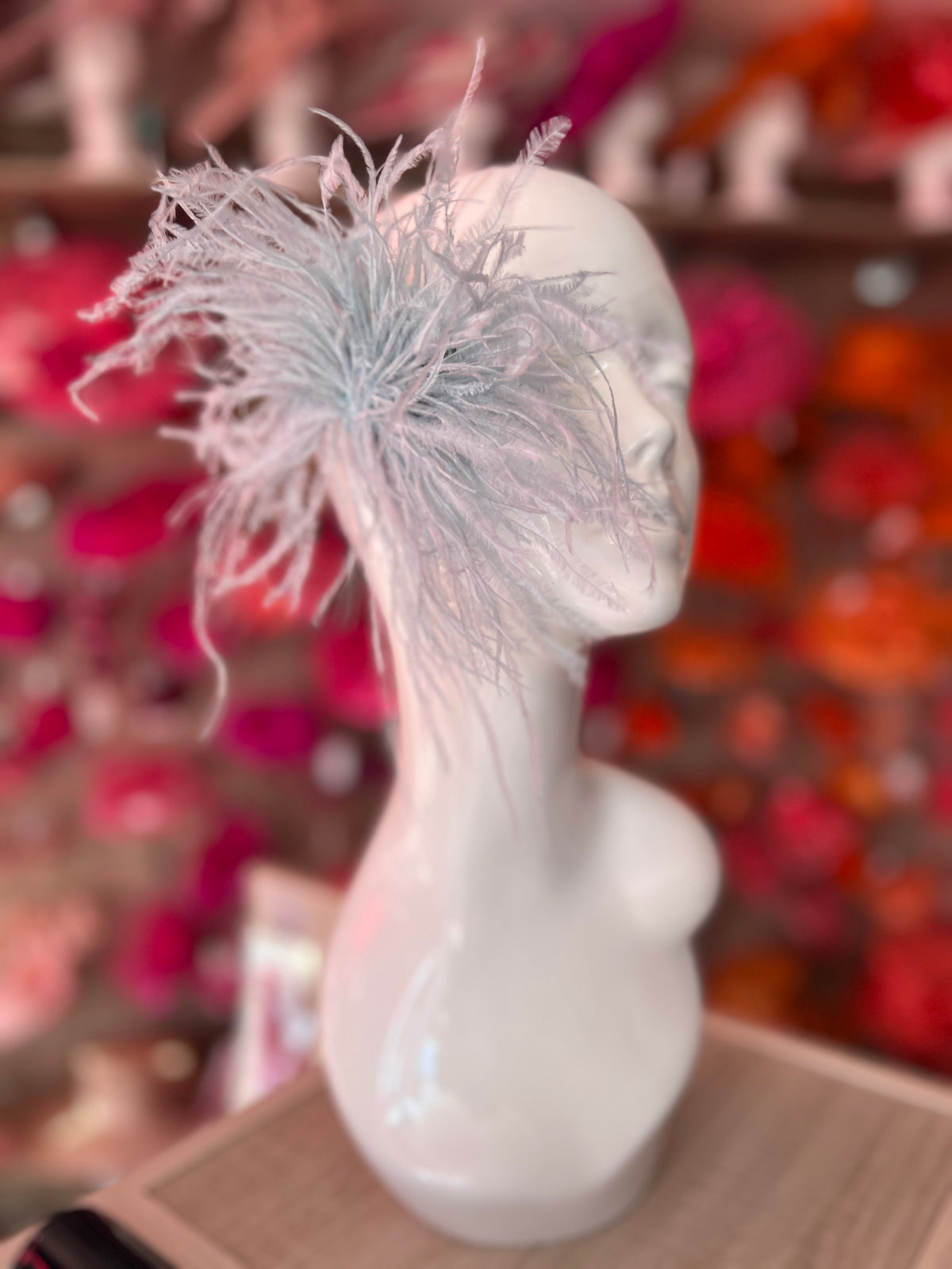 Duck Egg Blue Wispy Feather  Fascinator Hair Clip