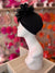 Black Turban With Large Satin Flower
