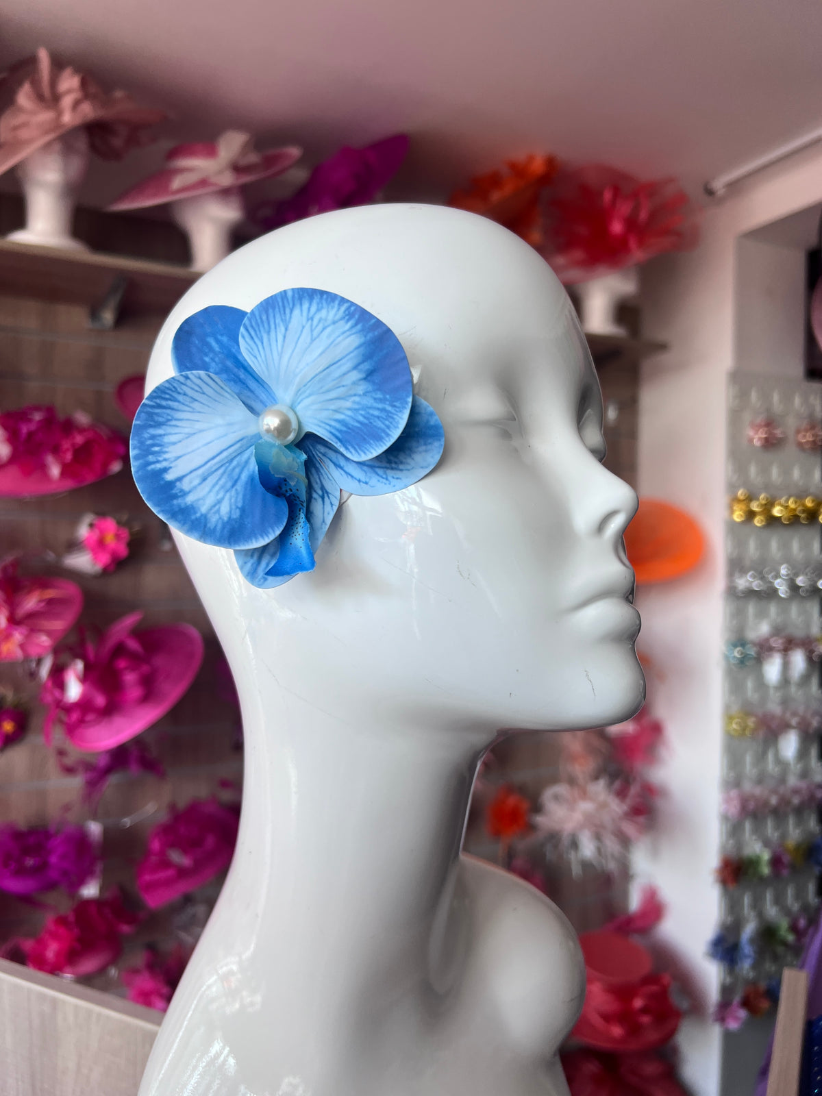 Blue &amp; Pale Blue  Orchid Hair Clip