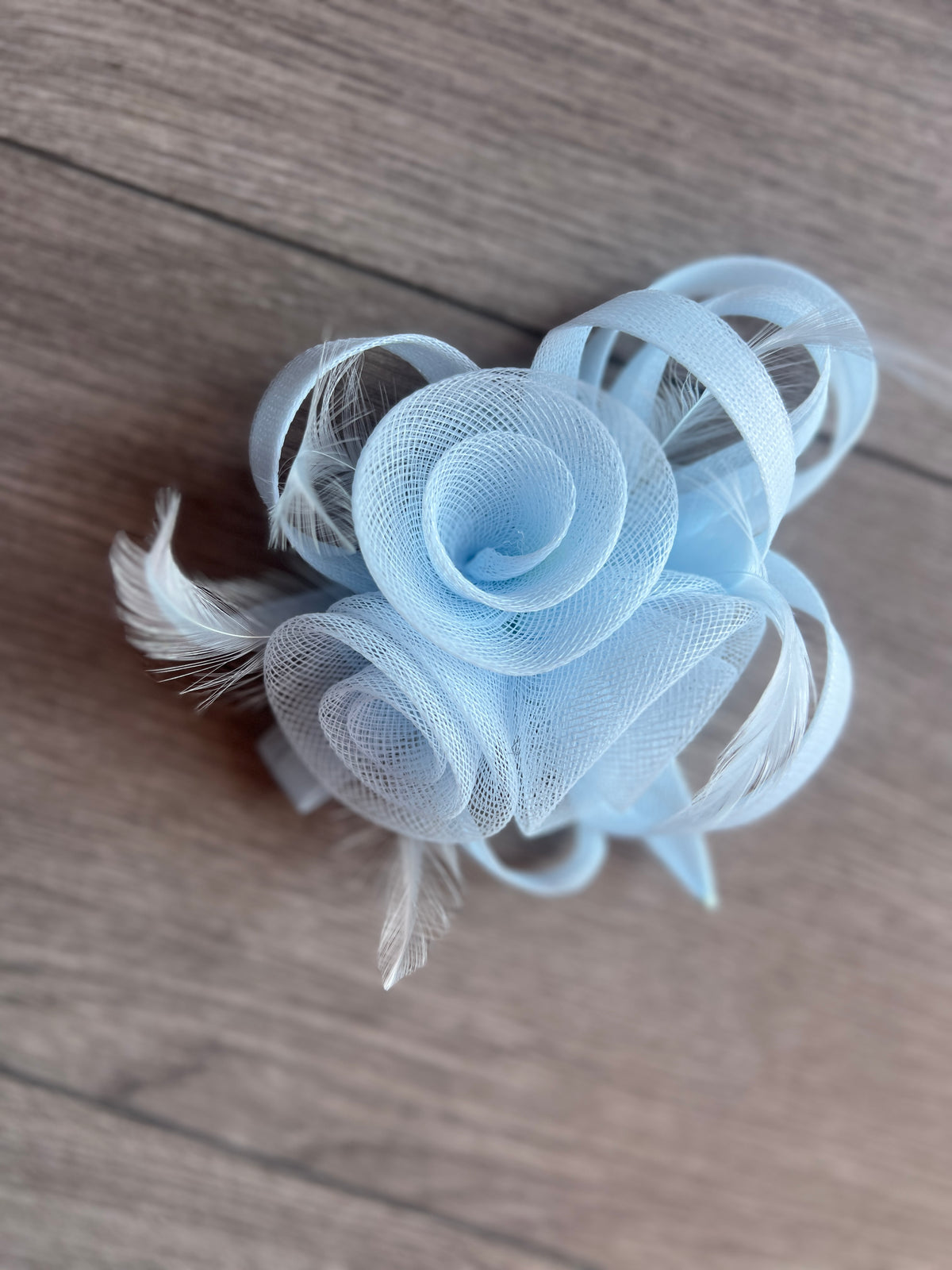 Small Fluted Crinoline Hair Fascinator Pale Blue