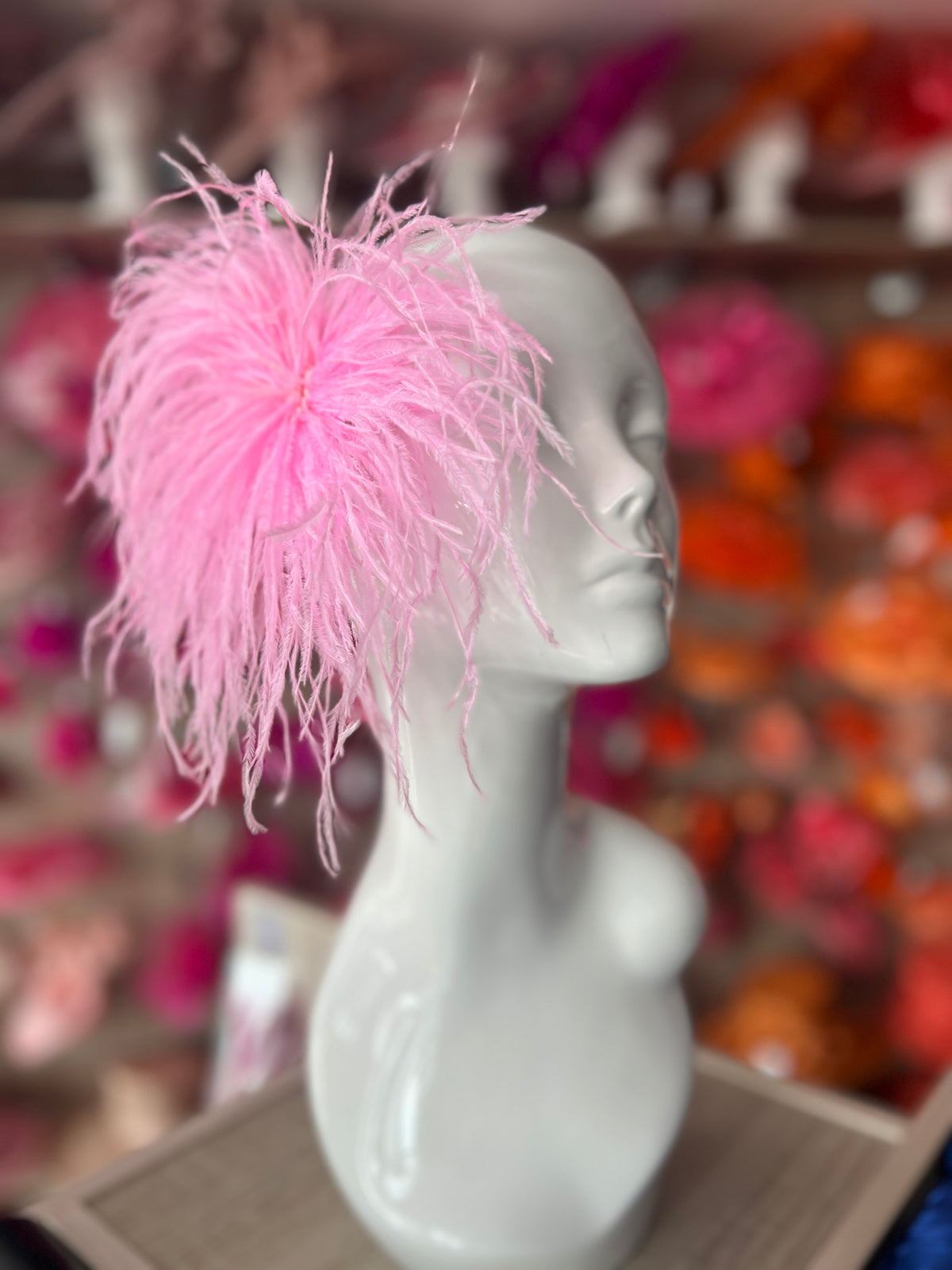 Pink Wispy Feather  Fascinator Hair Clip