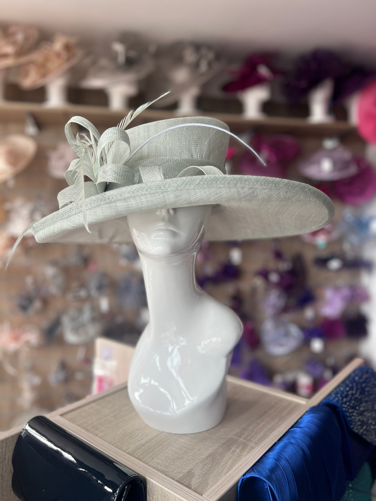 Classic Sinamay Peppermint Wedding Hat