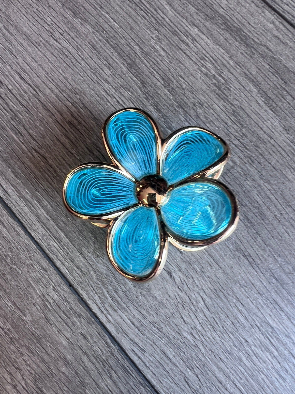 Tropical Jasmine Hair Flower Claw - Blue