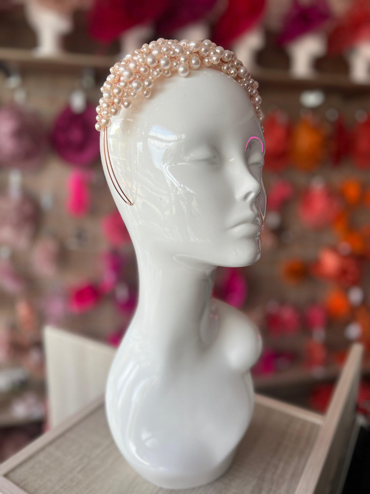 Pale Pink Pearl Headband Fascinator