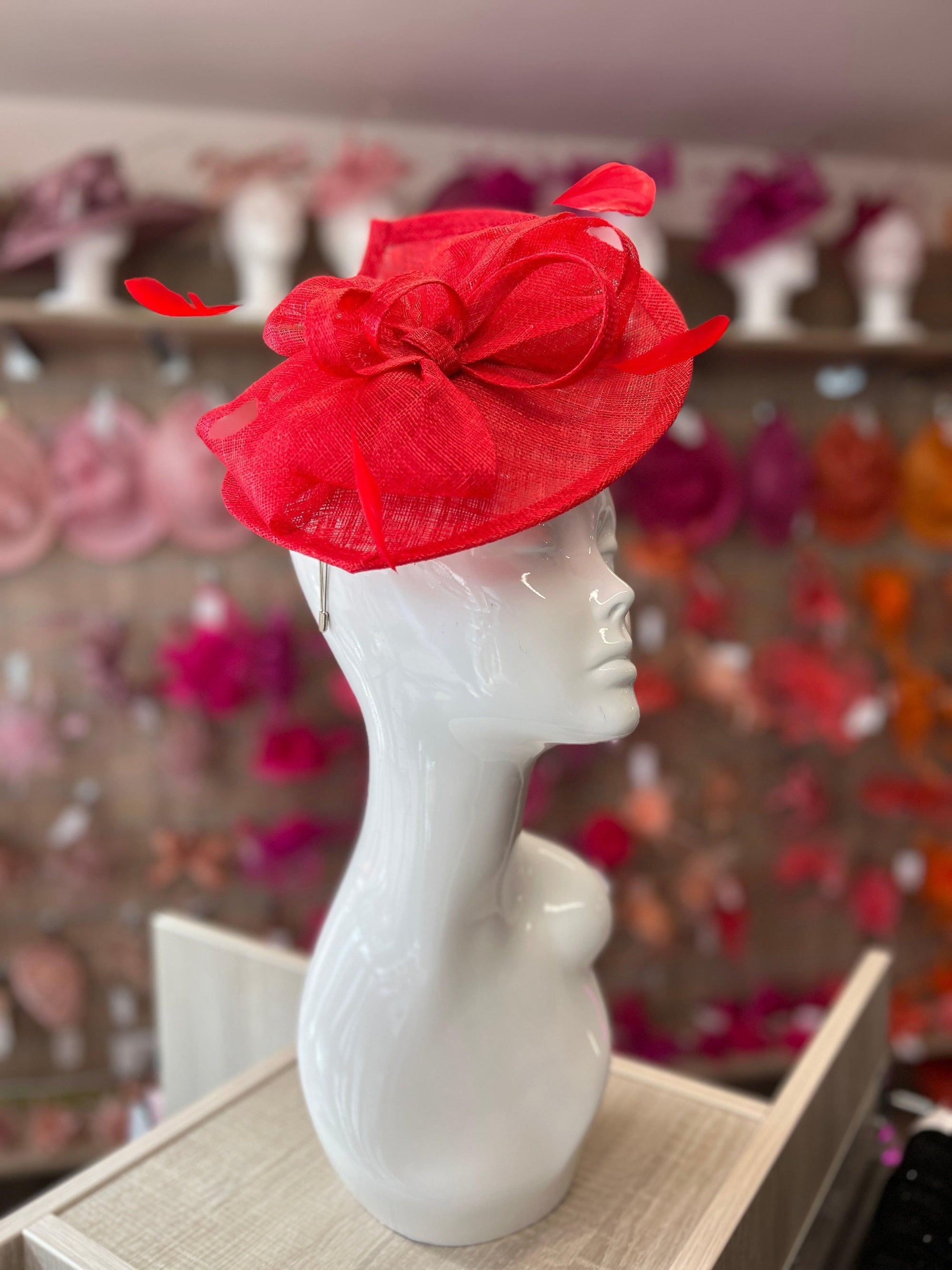 Poppy Disc Fascinator with Decorative Bow