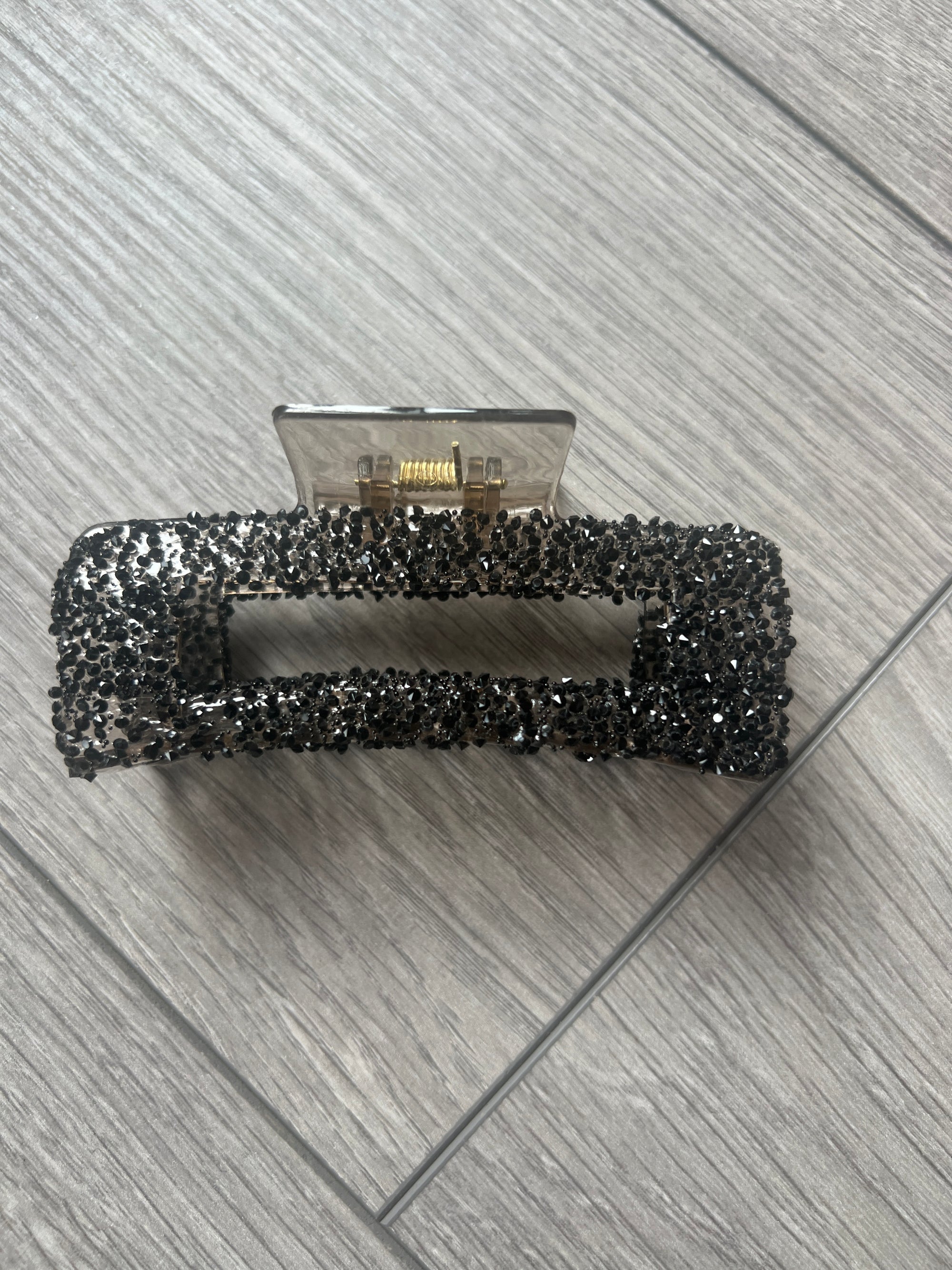 Black Rhinestone Hair Claw