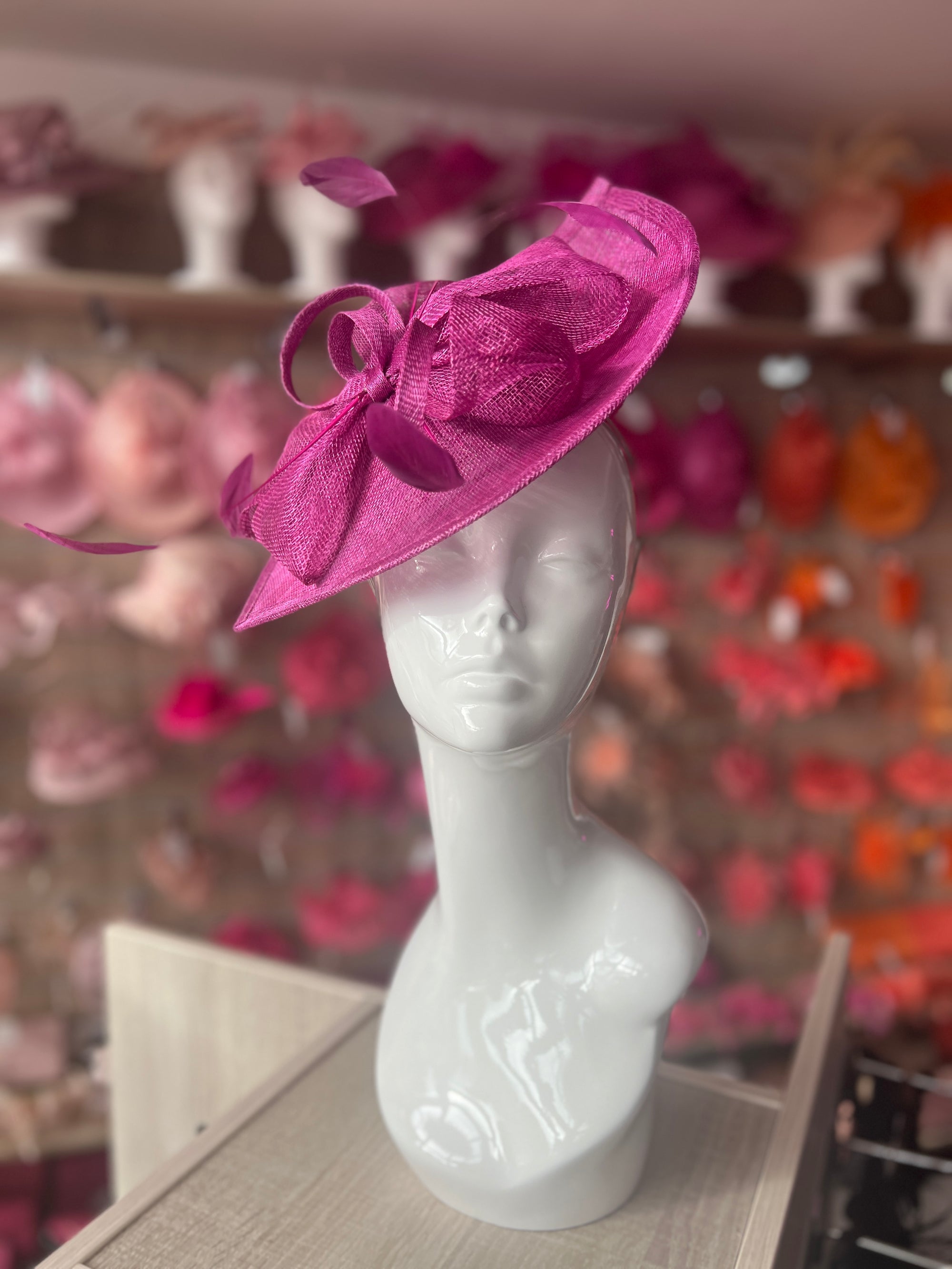 Stylish Grape Disc Fascinator with Decorative Bow