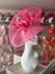 Cerise Crinoline Hatinator with Loops & Feathers