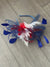 Headband Red,White & Blue Patriotic Fascinator With Flower & Loops