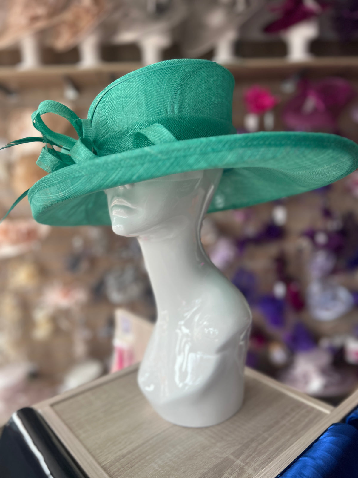 Classic Sinamay Jade Green Wedding Hat