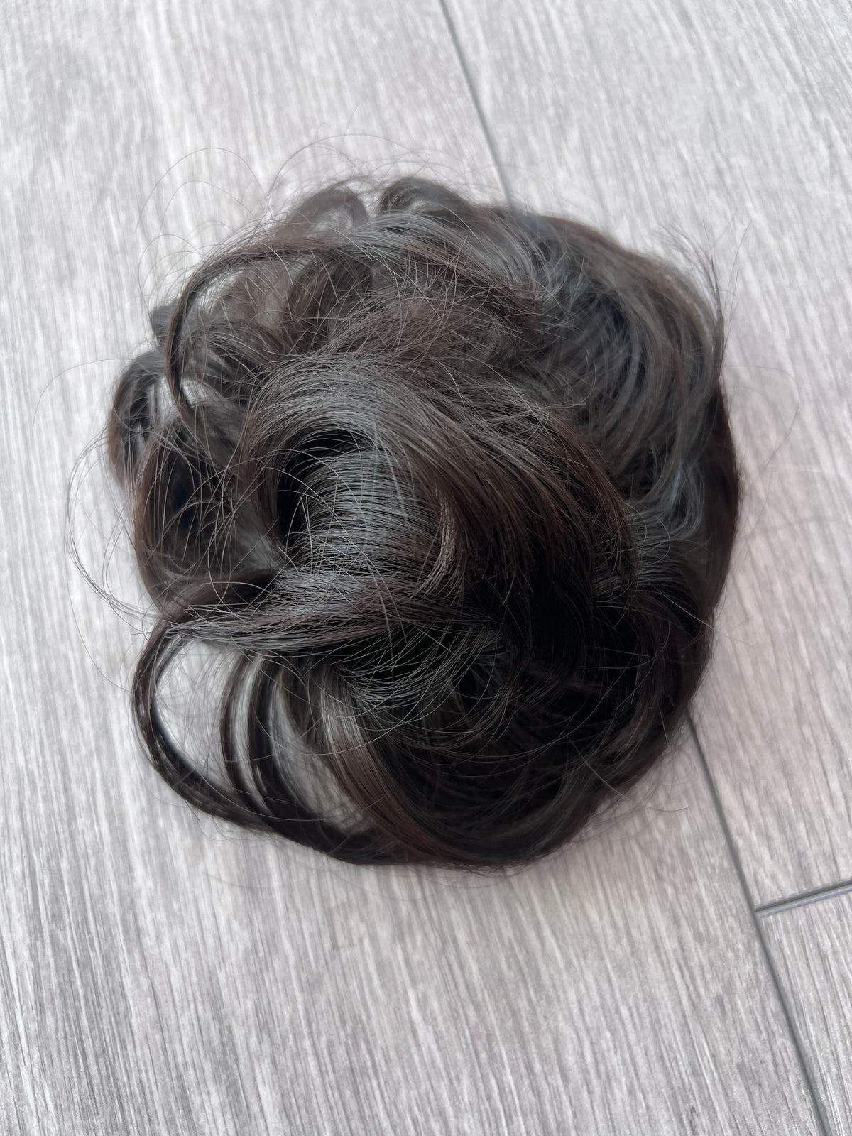 Synthetic Messy Hair Bun Scrunchie - Black/Brown