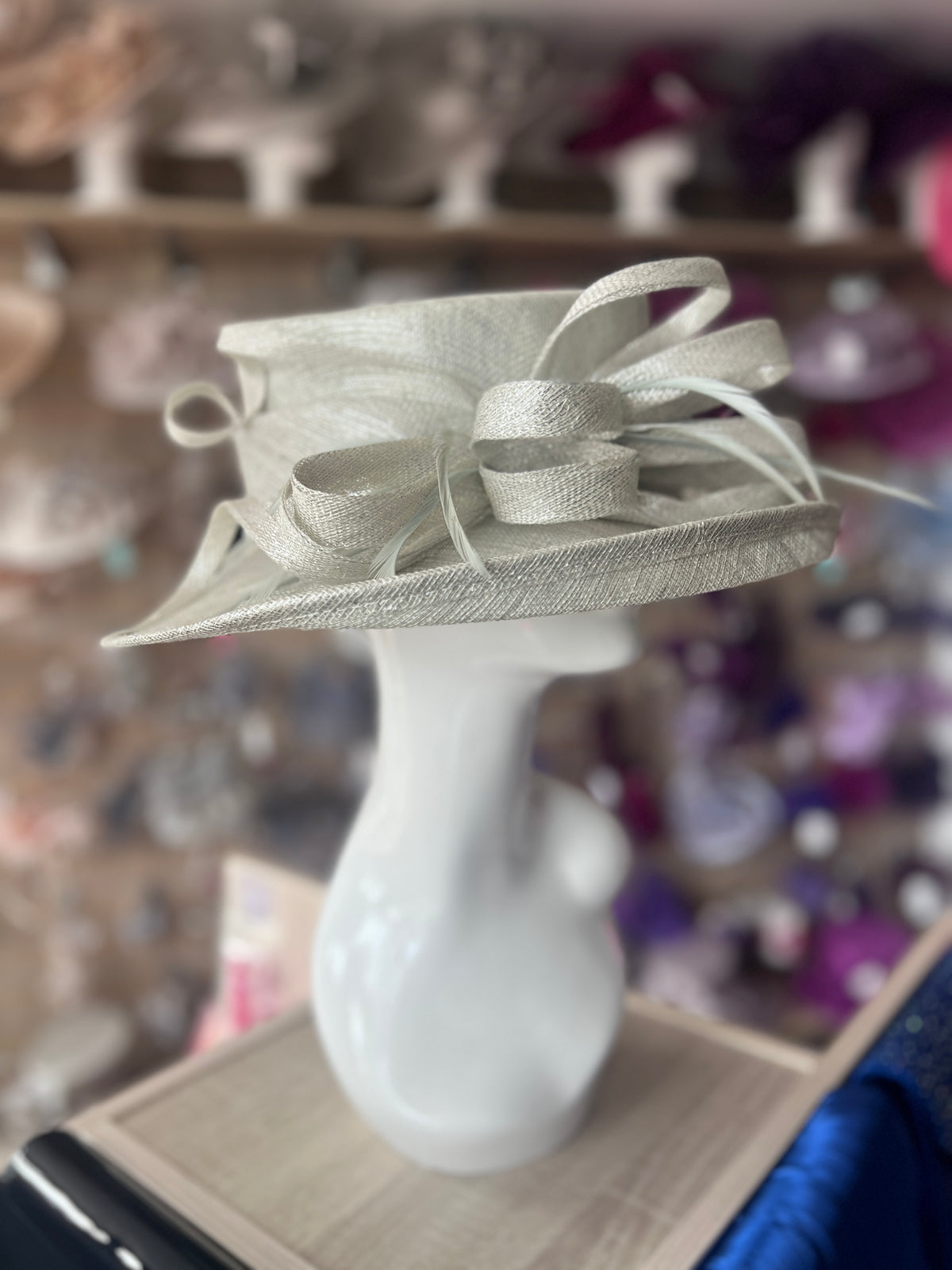 Classic Sinamay Metallic Peppermint Wedding Hat