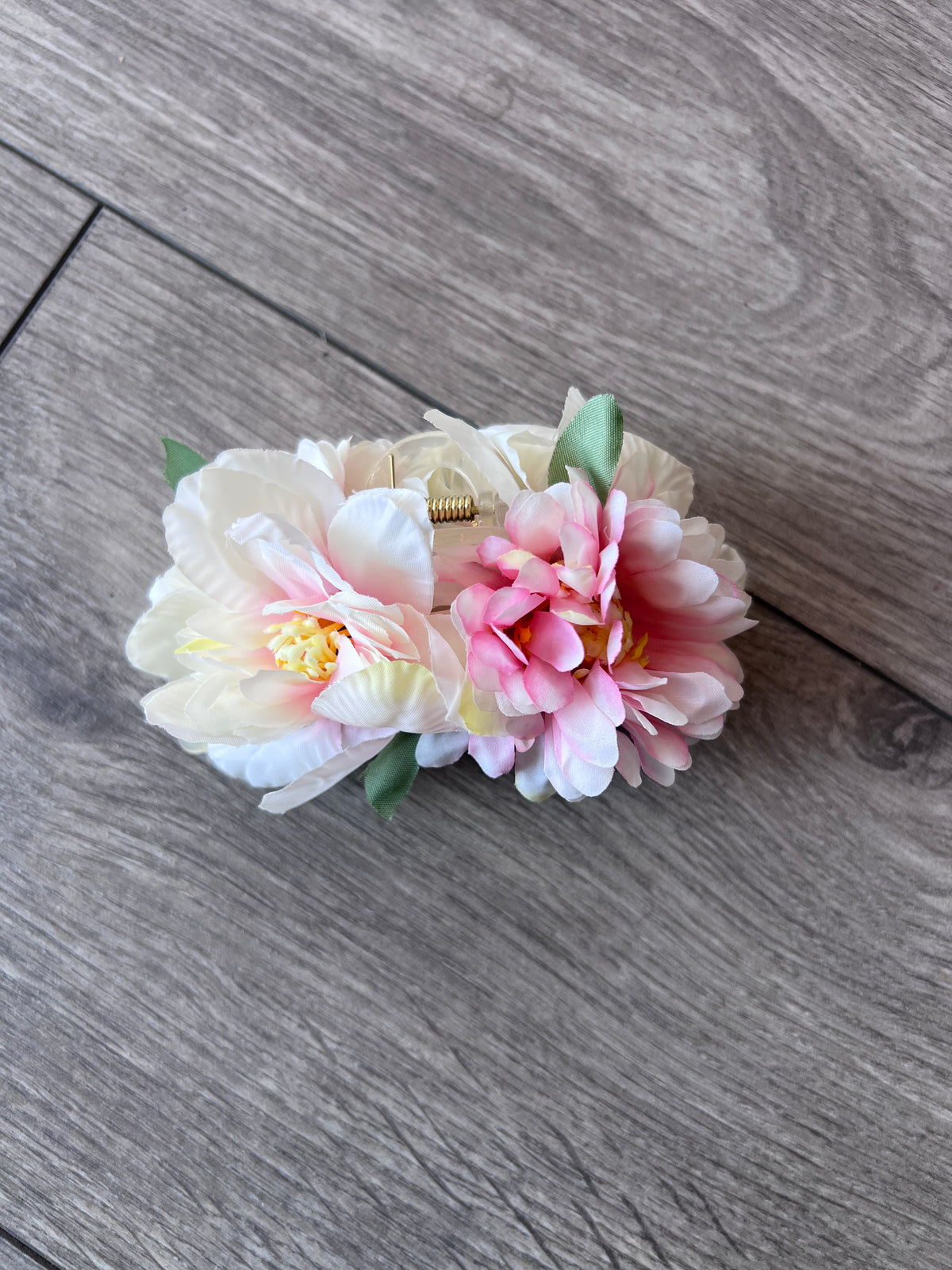 Vintage Flower Ivory &amp; Pink Fascinator Hair Claw