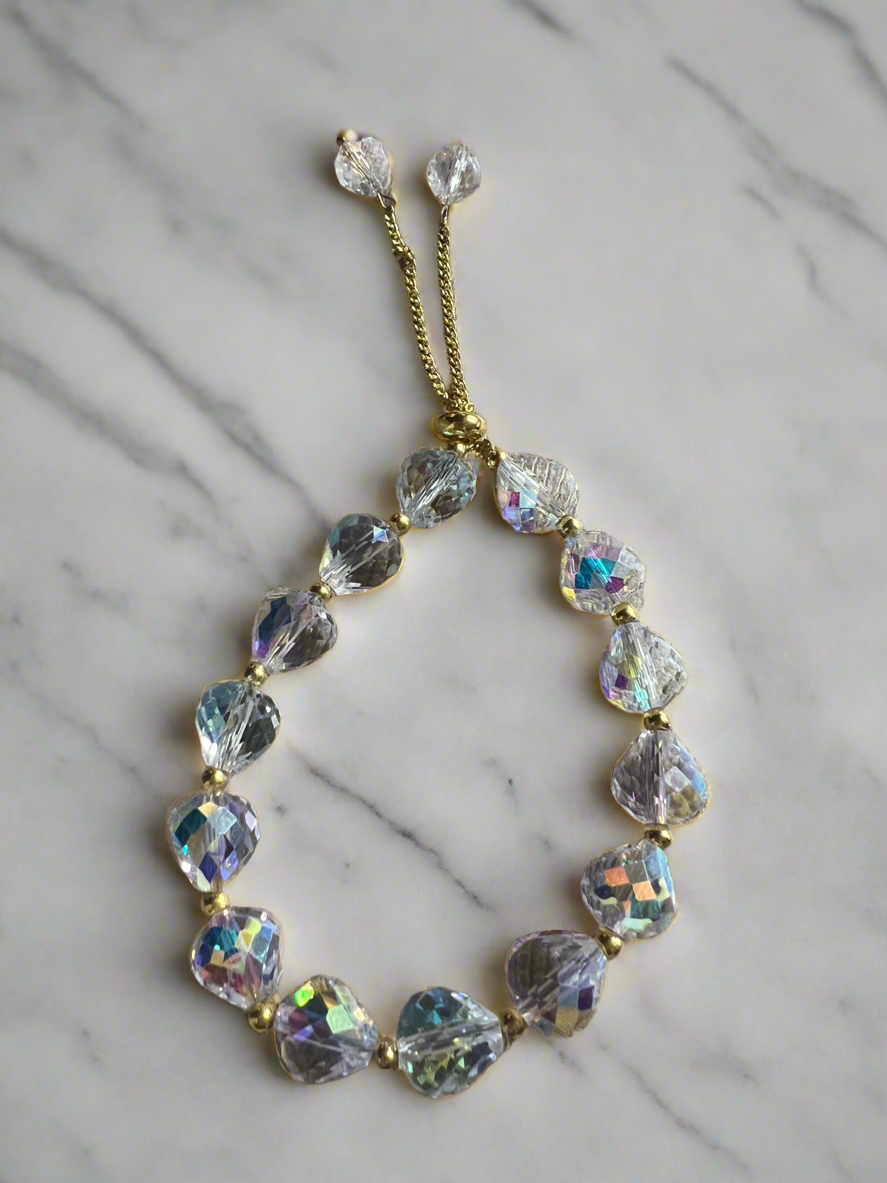 AB Crystal Bead Bracelet-Fascinators Direct