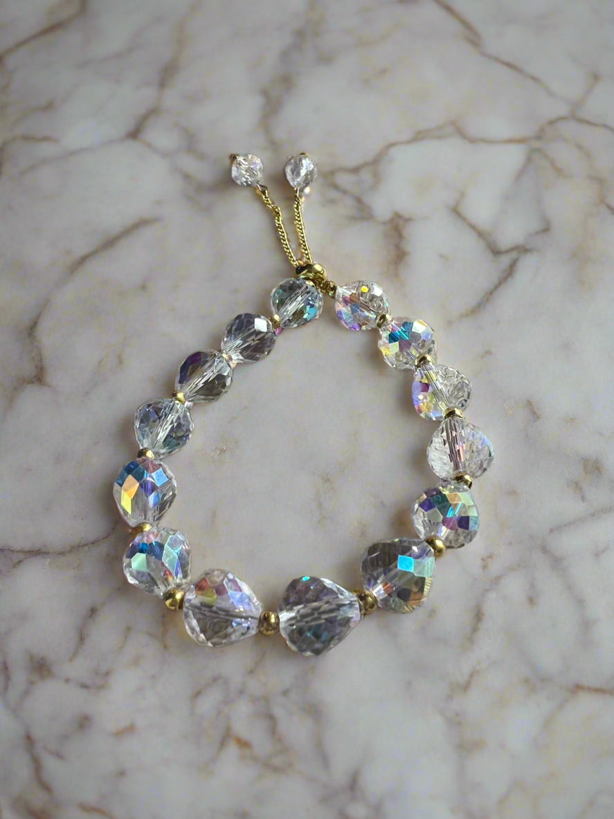 AB Crystal Bead Bracelet-Fascinators Direct