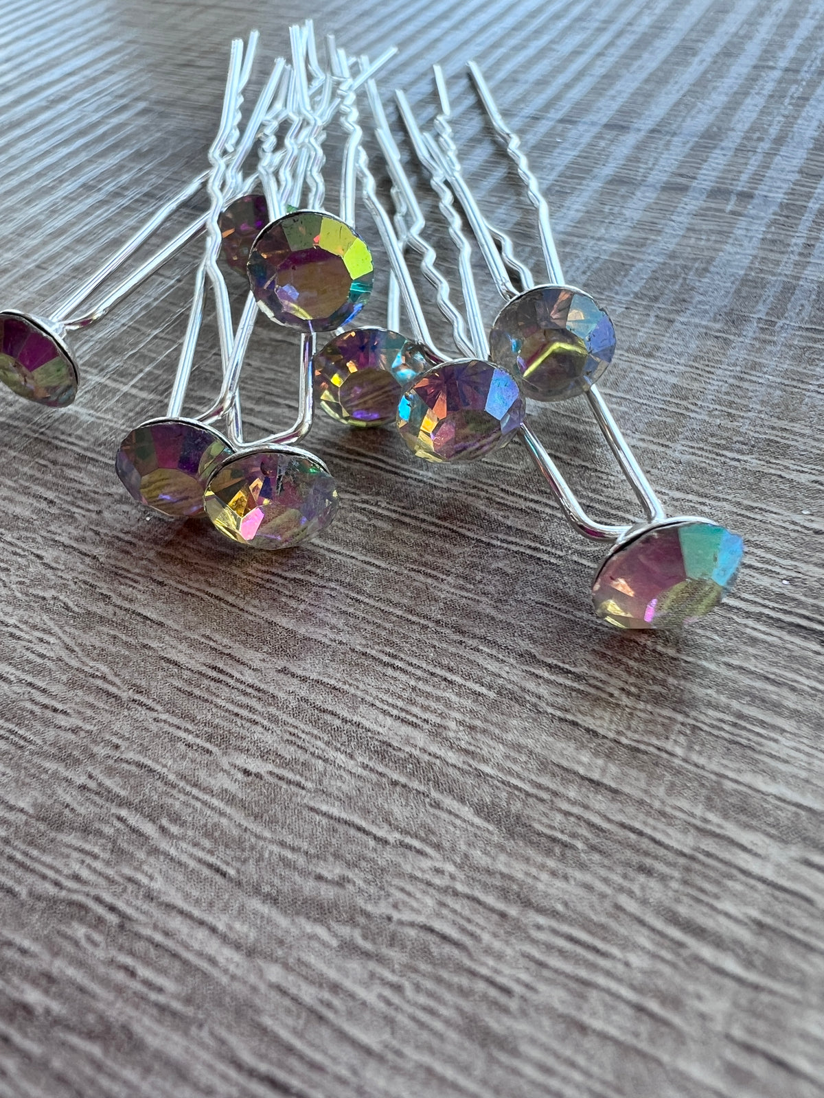 AB Rhinestone Hair Pins X 9-Fascinators Direct