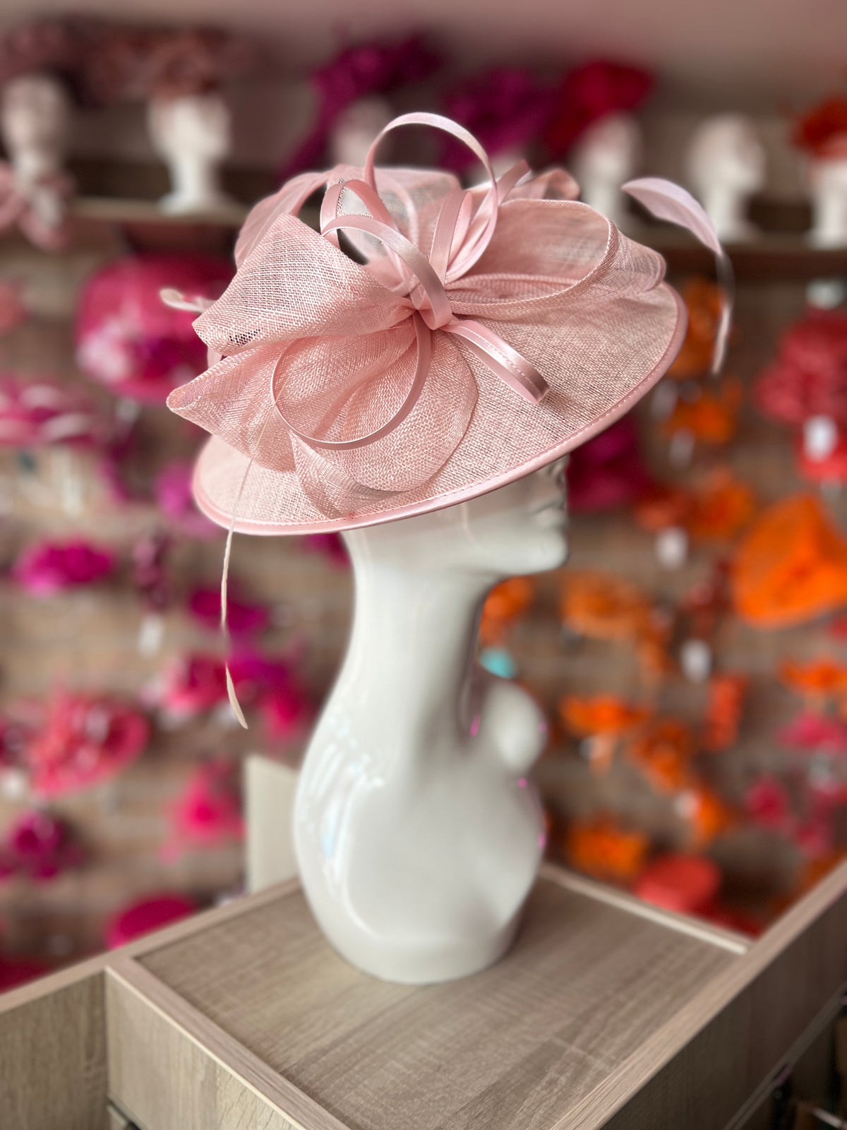 Candy Pink Saucer Hatinator With Decorative Bow