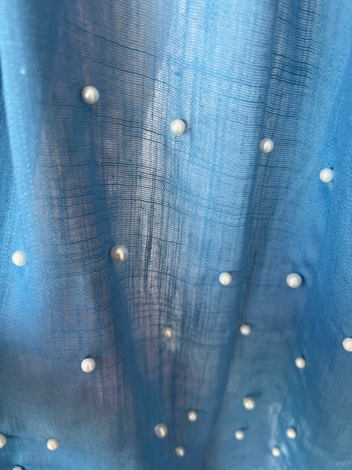 Airforce Blue Pashmina Scarf With Pearl Detail-Fascinators Direct