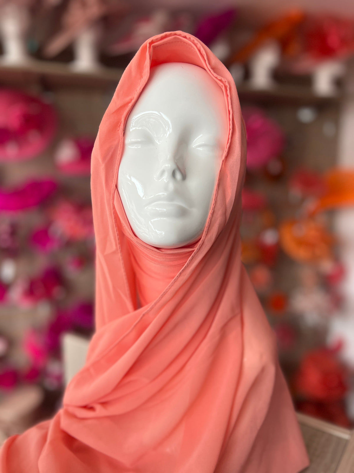 Apricot Chiffon Head Wrap Scarf-Fascinators Direct