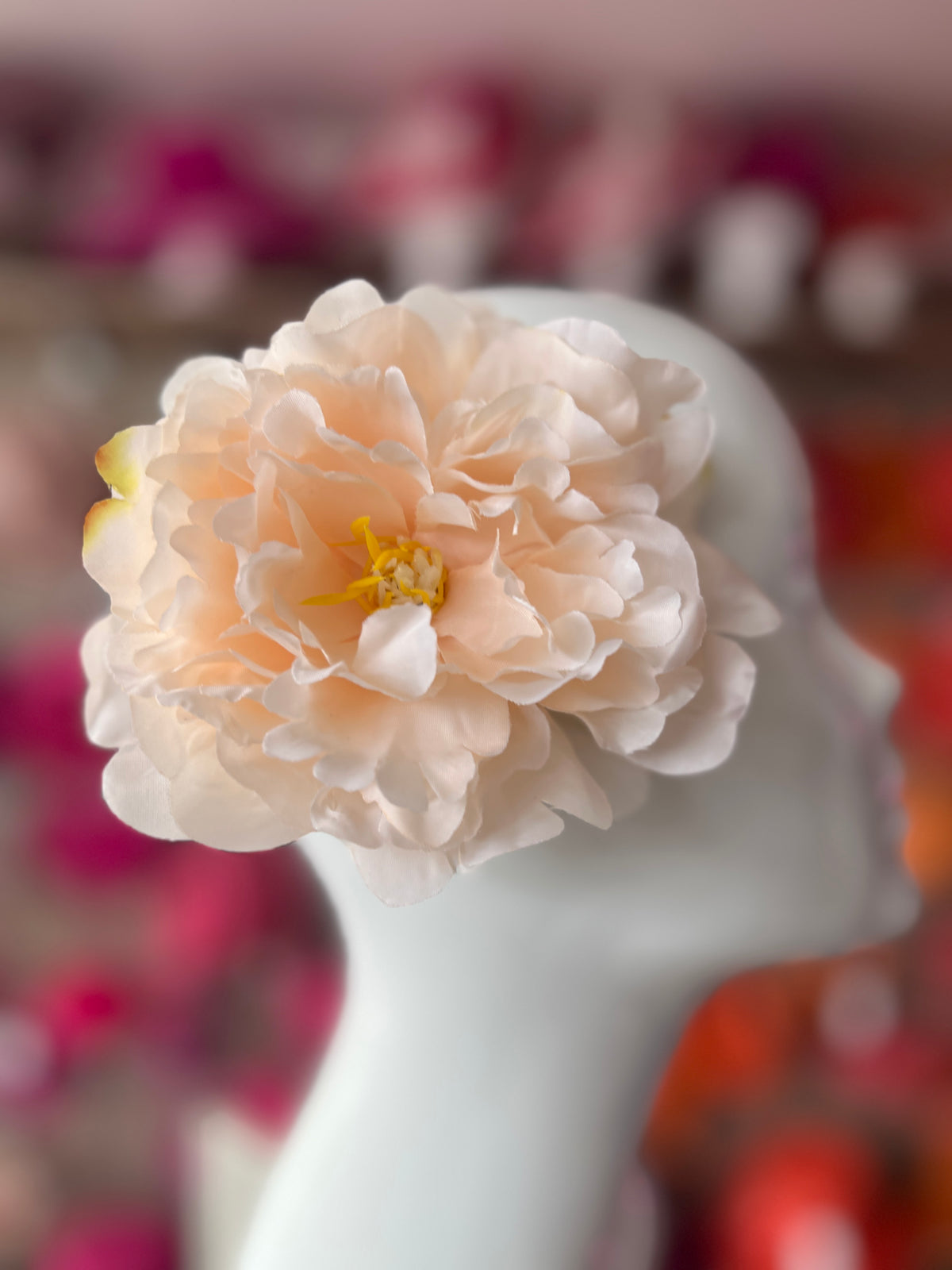 Apricot Peony Hair flower-Fascinators Direct