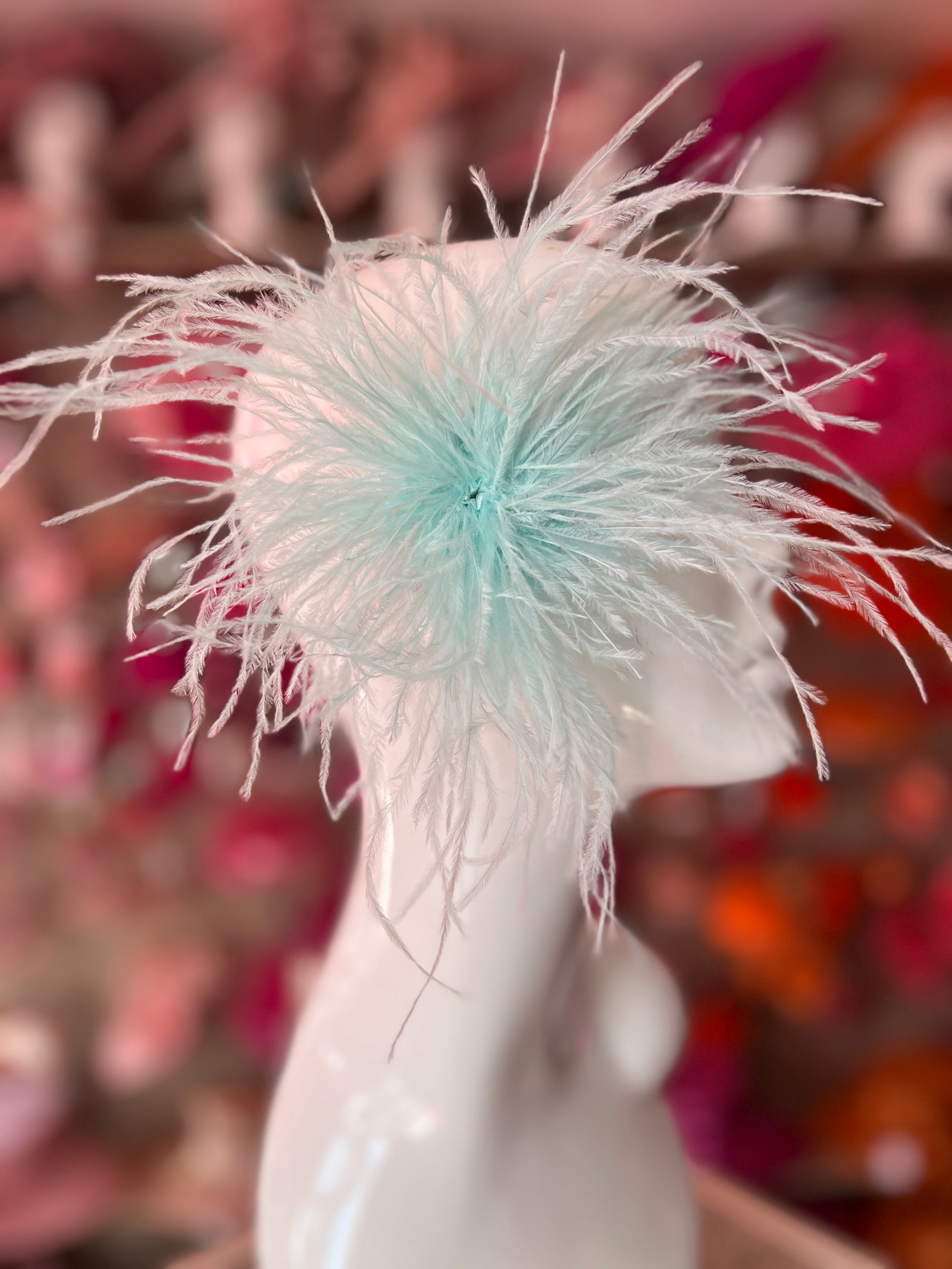 Aqua Blue Wispy Feather Fascinator Hair Clip-Fascinators Direct
