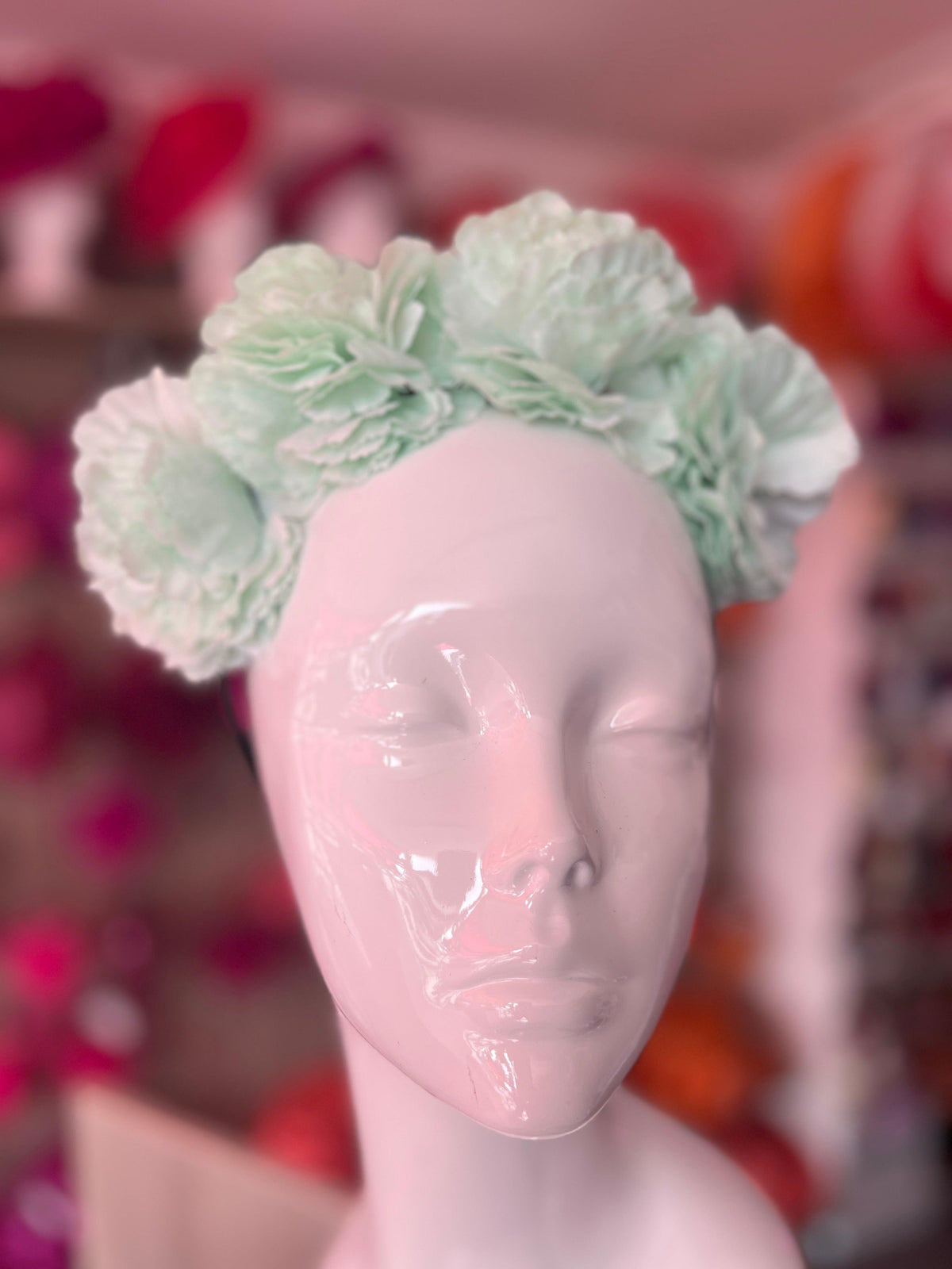 Aqua Carnation Flower Crown Headband-Fascinators Direct