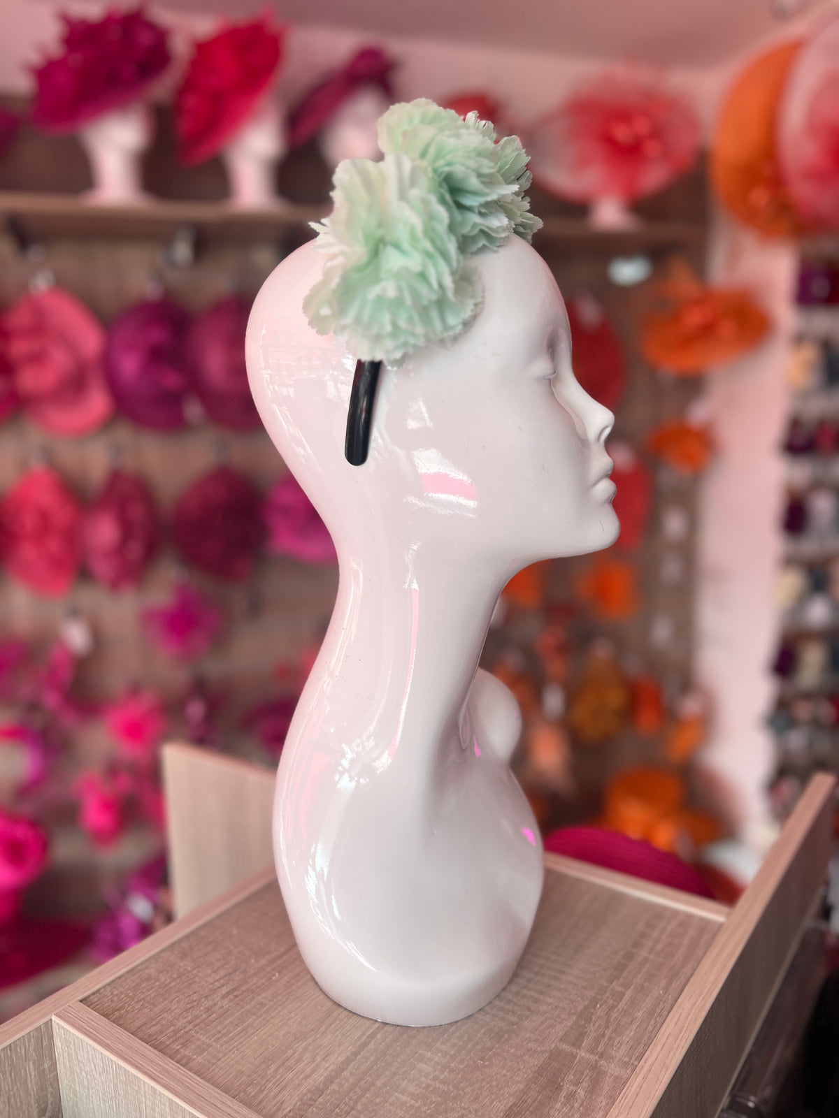 Aqua Carnation Flower Crown Headband-Fascinators Direct