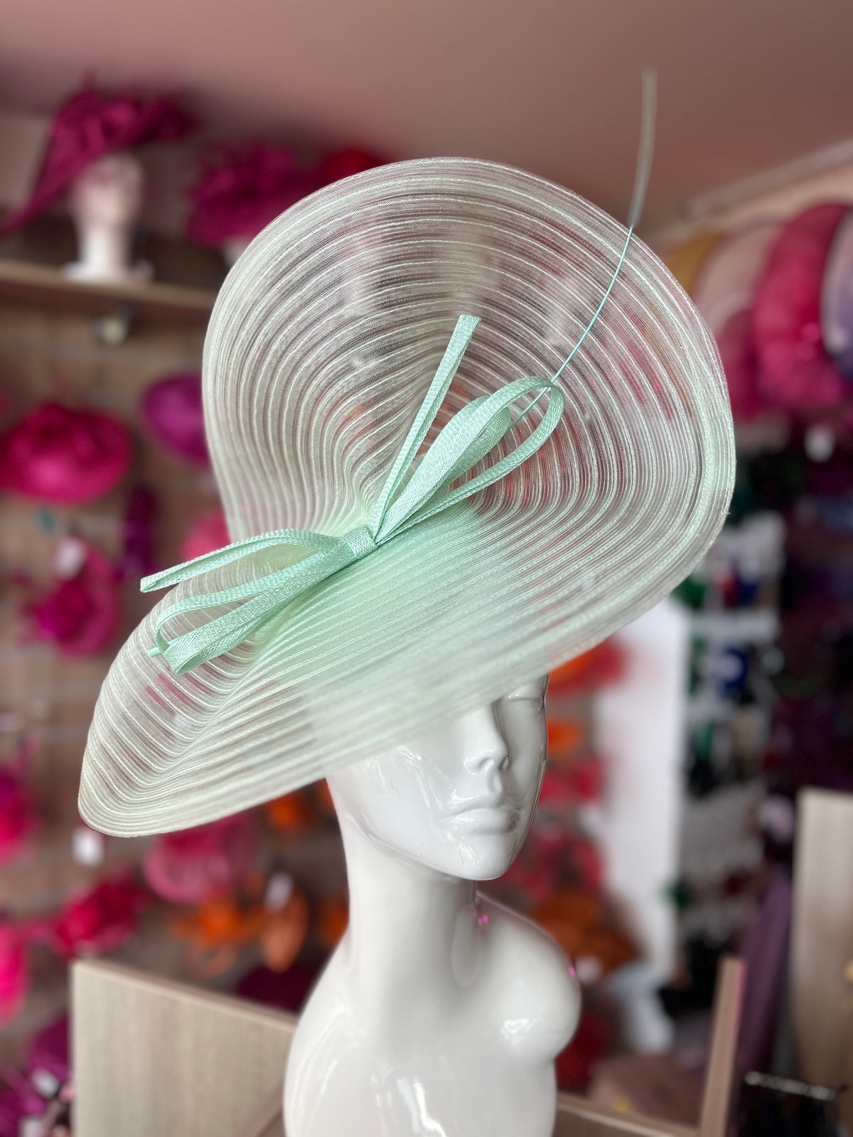 Aqua Crinoline Hatinator with Bow-Fascinators Direct