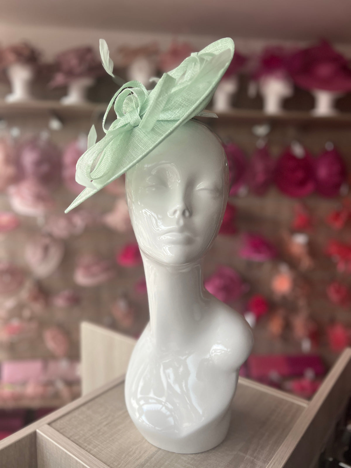 Aqua Disc Fascinator with Decorative Bow-Fascinators Direct