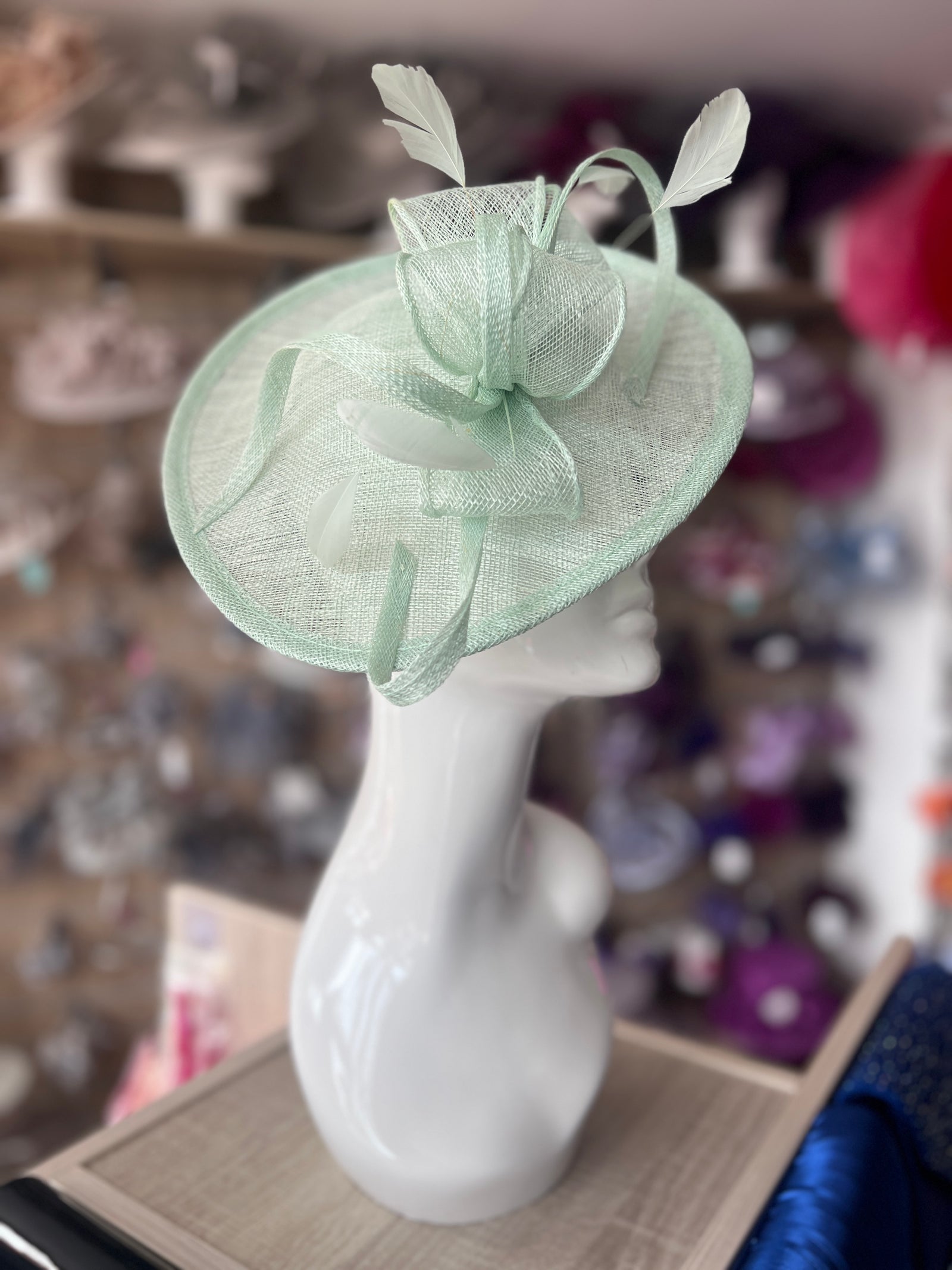 Aqua Teardrop Disc Fascinator-Fascinators Direct