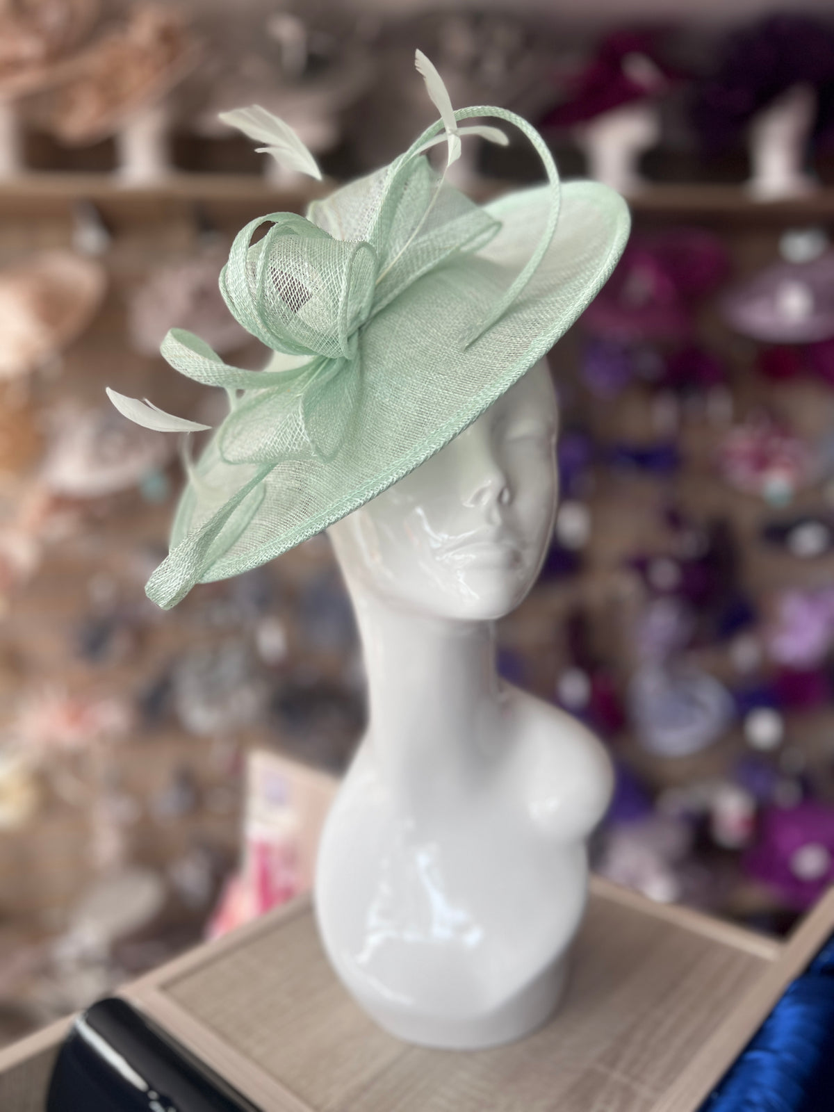 Aqua Teardrop Disc Fascinator-Fascinators Direct