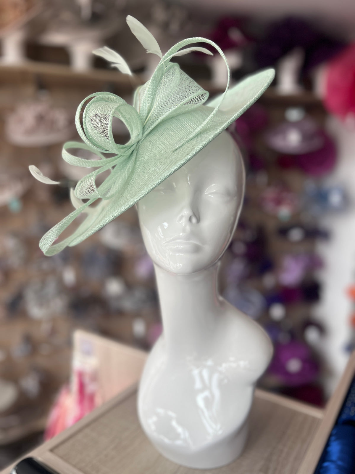 Aqua Teardrop Disc Fascinator-Fascinators Direct
