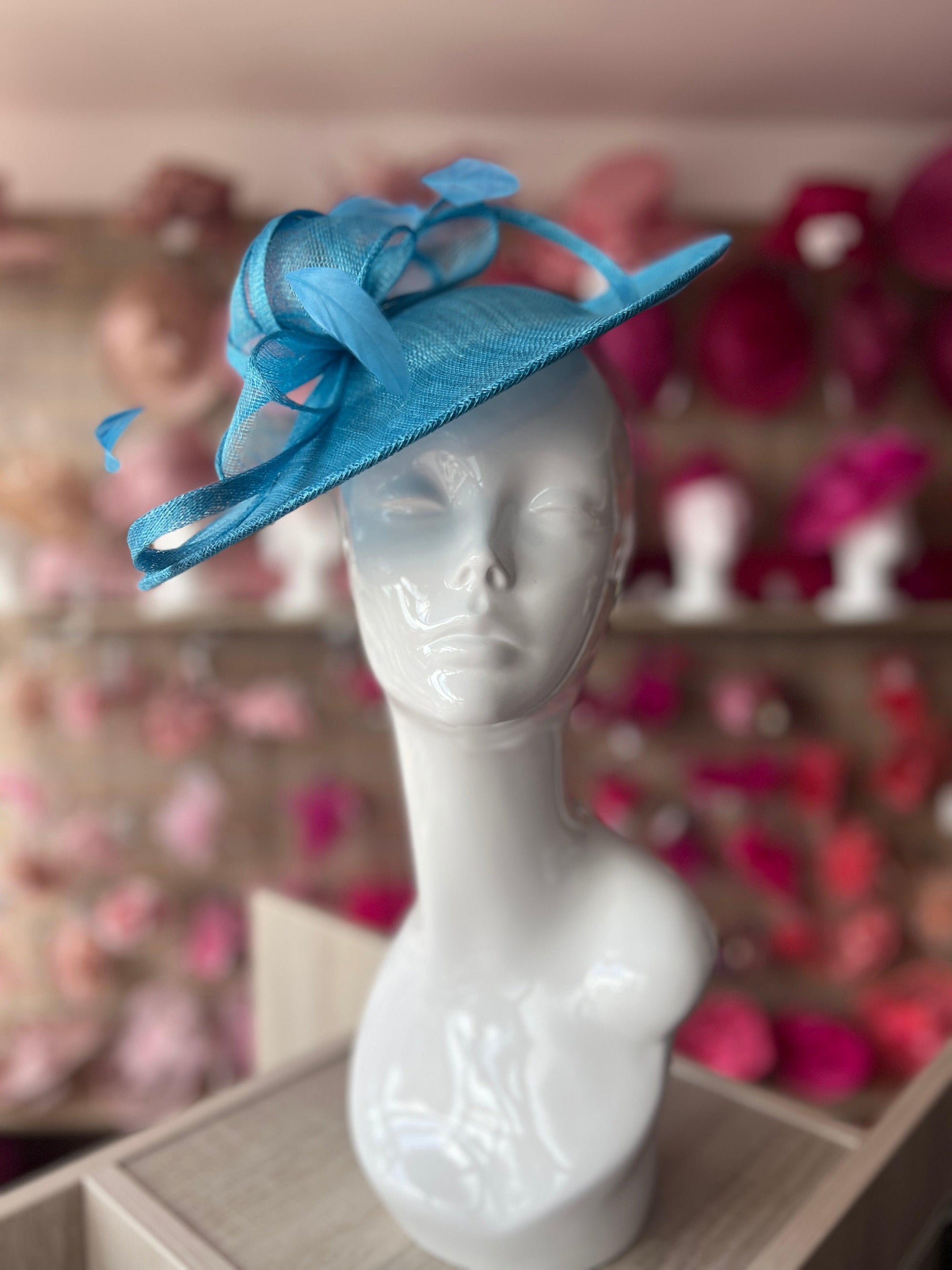 Azure Teardrop Disc Fascinator-Fascinators Direct