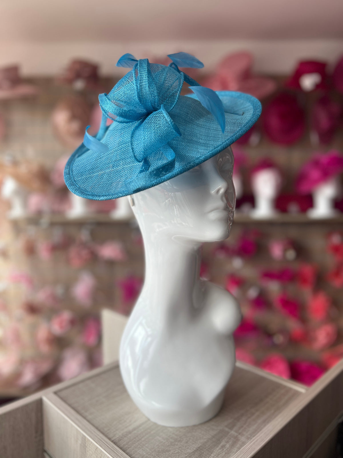 Teal and pink fascinator, bespoke hat, teal fascinator, Pink hat, mother store of the bride, bespoke headdress, UK fascinator, bestselling design