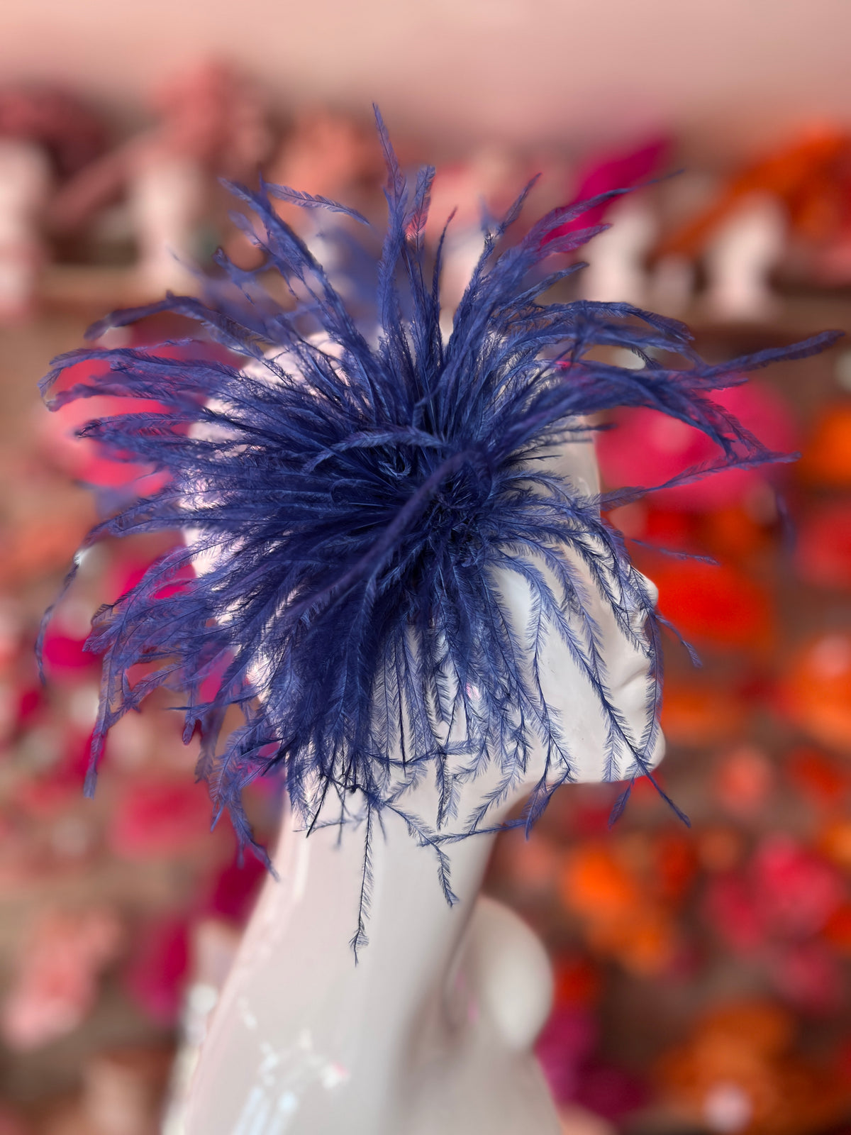 Blue Wispy Feather  Fascinator Hair Clip