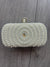 Vintage Deco Pearl Beaded Diamante Clutch Bag - Ivory