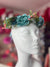 Duck Egg Blue Vintage Mixed Flower Crown Hair Garland