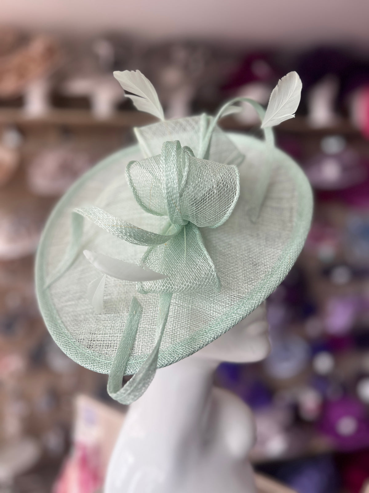 Aqua Teardrop Disc Fascinator