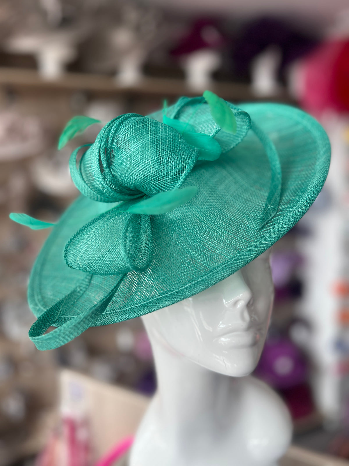 Jade Teardrop Disc Fascinator