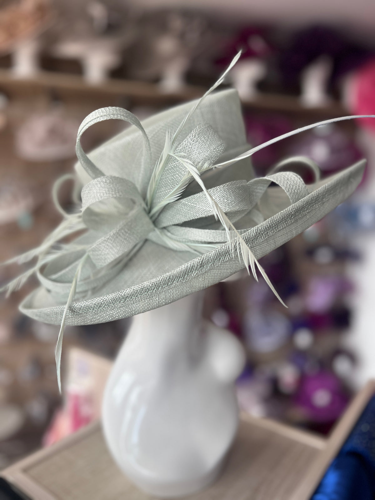 Classic Sinamay Peppermint Wedding Hat