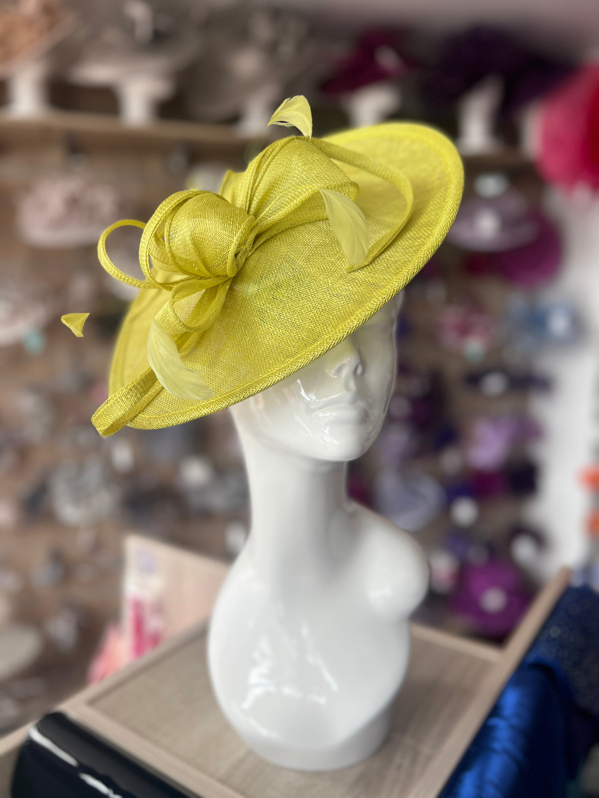 Lime Teardrop Disc Fascinator