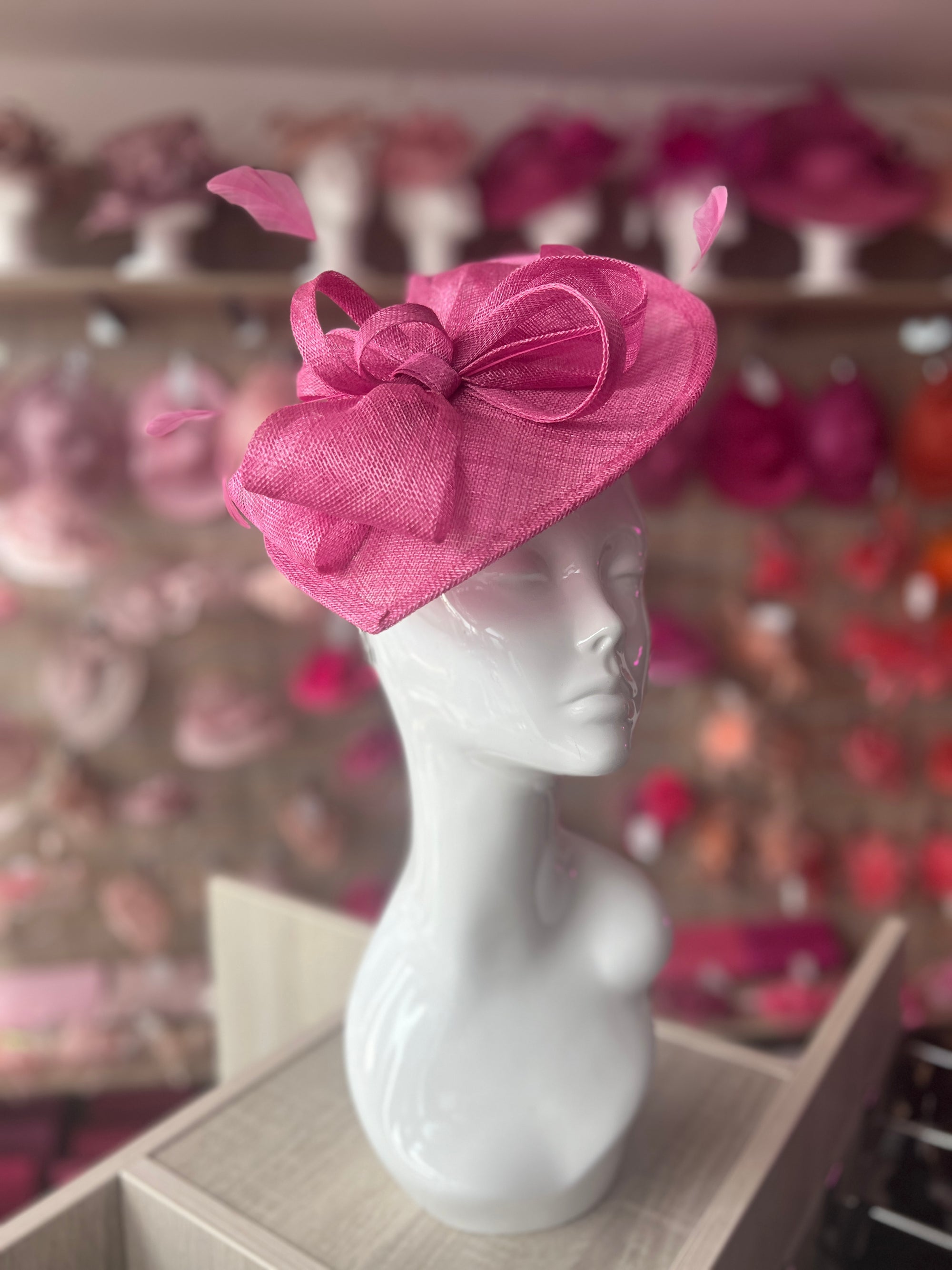 Stylish Flamingo Disc Fascinator with Decorative Bow