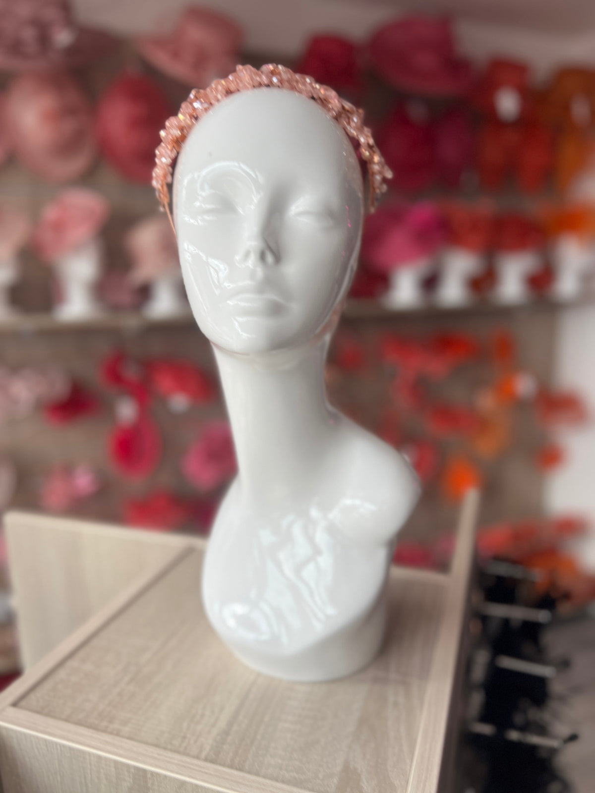 Baby Pink Crystal Headband Fascinator-Fascinators Direct