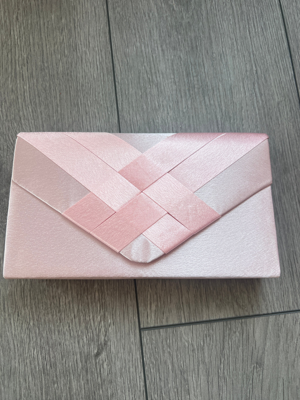 Baby Pink Satin Pleated Envelope Clutch Bag-Fascinators Direct
